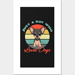 Just a Boy Who Loves Chihuahua Dog puppy Lover Cute Posters and Art